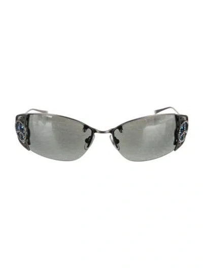 Pre-owned Loree Rodkin X Sama Eyewear Cat-eye Mirrored Sunglasses In Silver
