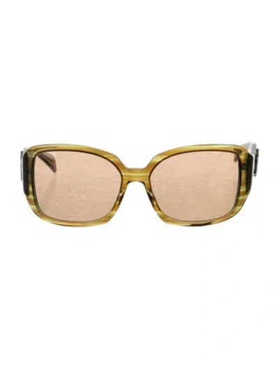 Pre-owned Loree Rodkin X Sama Eyewear Oversize Tinted Sunglasses In Green