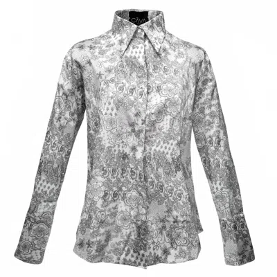 Loreen Label Women's Black / White Miray Floral Shirt - Black Blossom In Black/white
