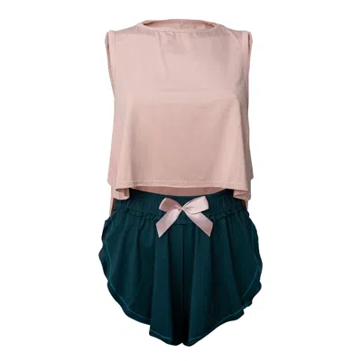 Loreen Label Women's Crop Top & Butterfly Shorts In Green