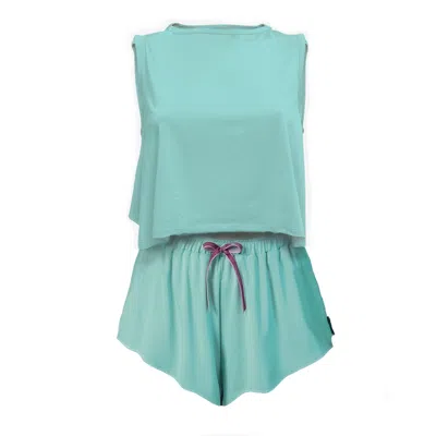 Loreen Label Women's Green Bamboo Crop Top & Comfy Shorts