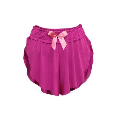 Loreen Label Women's Pink / Purple Bamboo Butterfly Shorts In Pink/purple
