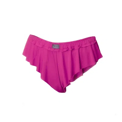 Loreen Label Women's Pink / Purple Bamboo Cute Wavy Shorts - Baby Doll In Multi