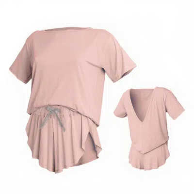 Loreen Label Women's Pink / Purple Bamboo Double-sided T-shirt & Butterfly Shorts In Pink/purple