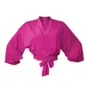 Loreen Label Women's Pink / Purple Bamboo Wrap Top - Baby Doll In Multi