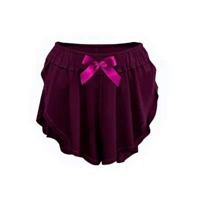 Loreen Label Women's Red Bamboo Butterfly Shorts