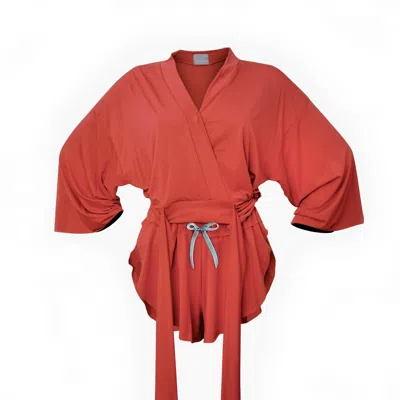 Loreen Label Women's Red Wrap Top & Butterfly Shorts