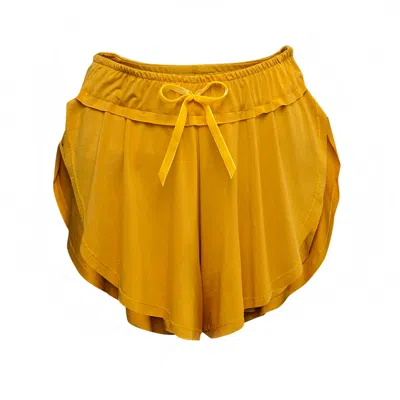 Loreen Label Women's Yellow / Orange Butterfly Shorts - Gold Amber In Yellow/orange