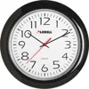 Lorell 13-1/4" Round Wall Clock - Analog - Quartz - White Main Dial - Black/plastic Case