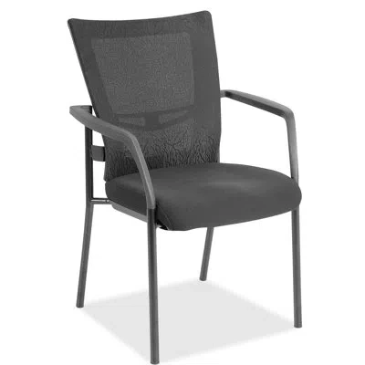 Lorell 22.84" W Fabric Seat Waiting Room Chair In Black;gray