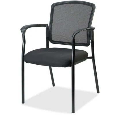 Lorell 23" W Stackable Fabric Seat Waiting Room Chair With Metal Frame In Black
