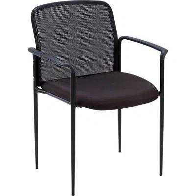 Lorell 23.75" W Stackable Plastic Seat Waiting Room Chair With Metal Frame In Black