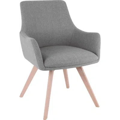 Lorell 25.59" W Fabric Seat Waiting Room Chair With Wood Frame In Gray