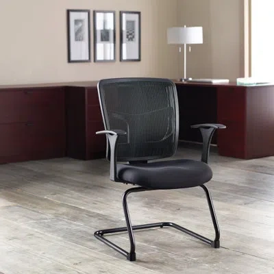 Lorell 27" W Waiting Room Chair With Metal Frame In Black