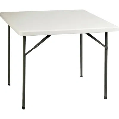 Lorell 36" Plastic Square Portable Folding Table In Platinum