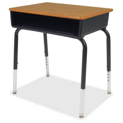 Lorell Adjustable-height Classroom Desks With Book Box In Black