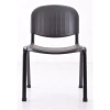 Lorell Armless  Low Back Stackable Chair In Black