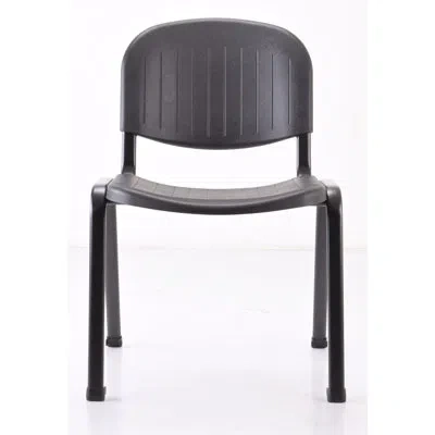 Lorell Armless  Low Back Stackable Chair In Black