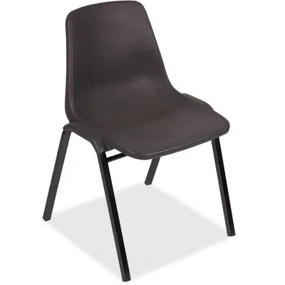 Lorell Armless Stackable Chair In Brown