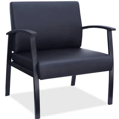Lorell Big & Tall Black Leather Guest Chair