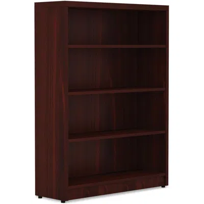 Lorell Chateau Series Bookshelf - 1.5" Top, 36" X 11.6"48.5" Bookshelf - 4 Shelve(s) - Reeded Edge - Materi