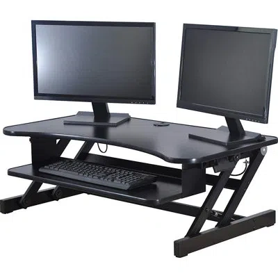 Lorell Deluxe Height Adjustable U-shape Standing Desk Converter In Black
