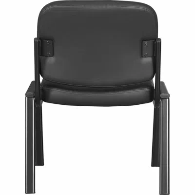 Lorell Deluxe Leather 4-leg Guest Chair In Black