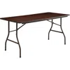 Lorell Economy Folding Table - Melamine Rectangle Top - 500 Lb Capacity - 60" Table Top Length X 30" Table