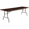 Lorell Economy Folding Table - Melamine Rectangle Top - 500 Lb Capacity - 96" Table Top Length X 30" Table