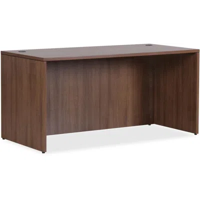 Lorell Essentials Series Rectangular Desk Shell - 1" Top, 59" X 29.5"29.5" Desk - Finish: Walnut Laminate -