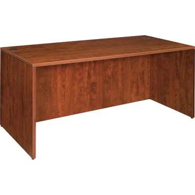 Lorell Essentials Series Rectangular Desk Shell - 59" X 29.5" X 29.5" - Finish: Cherry, Laminate - Grommet