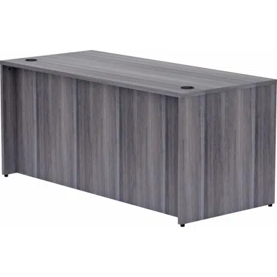 Lorell Essentials Series Rectangular Desk Shell - 66" X 30"29.5", 1" Top - Laminate, Weathered Charcoal Tab