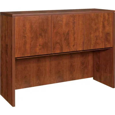 Lorell Essentials Series Stack-on Hutch With Doors - 47.3" X 14.8" X 36" - 3 Door(s) - Finish: Cherry, Lami