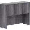 Lorell Essentials Series Stack-on Hutch With Doors - 48" X 15"36" - 3 Door(s) - Finish: Weathered Charcoal
