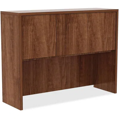 Lorell Essentials Series Stack-on Hutch With Doors - 48" X 15"36", 0.1" Edge - Material: Metal - Finish: Wa