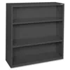 Lorell Fortress Series Bookcase - 34.5" X 13" X 42" - 3 X Shelf(ves) - Black - Powder Coated - Steel - Recy