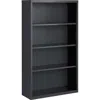 Lorell Fortress Series Bookcase - 34.5" X 13"60" - 4 Shelve(s) - Material: Steel - Finish: Charcoal, Powder