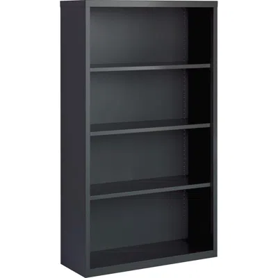 Lorell Fortress Series Bookcase - 34.5" X 13"60" - 4 Shelve(s) - Material: Steel - Finish: Charcoal, Powder