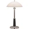 Lorell Glass Shaded Desk Lamp - 24" Height - 7.8" Width - 2 X 10 W Cfl Bulb - Chrome - Desk Mountable - Chr