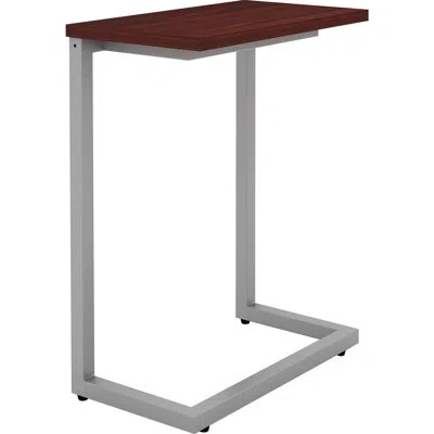 Lorell Guest Area Cantilever Table - Mahogany Rectangle Top - Cantilever Base - 9.90" Table Top Length X 17