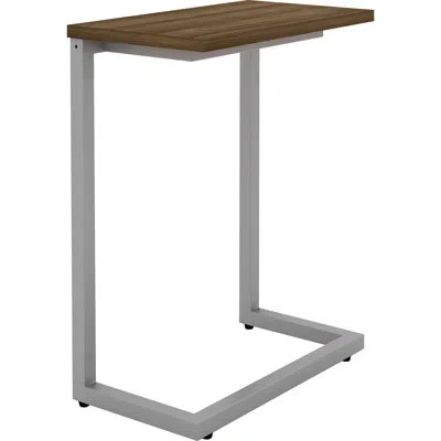 Lorell Guest Area Cantilever Table - Walnut Rectangle Top - Cantilever Base - 9.90" Table Top Length X 17.4