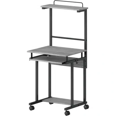 Lorell Height Adjustable L-shape Standing Desk In Gray,black