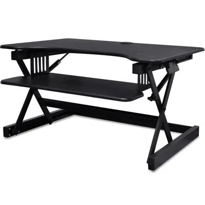 Lorell Height Adjustable U-shape Standing Desk Converter In Black