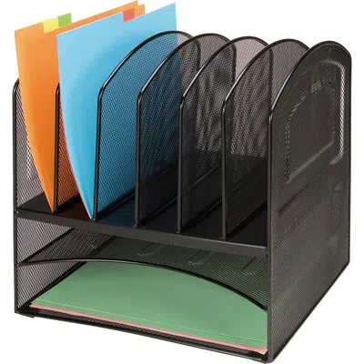 Lorell Horizontal Vertical Desk Organizer In Black