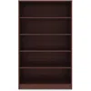 Lorell Laminate Bookcase - 0.8" Shelf, 36" X 12"60" - 5 Shelve(s) - 4 Adjustable Shelf(ves) - Square Edge -