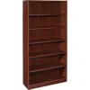 Lorell Laminate Bookcase - 6 Shelf(ves) - 72" Height X 36" Width X 12" Depth - Sturdy, Adjustable Feet, Adj