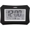 Lorell Lcd Wall/alarm Clock - Digital - Quartz - Lcd - Black Main Dial - Silver/plastic Case