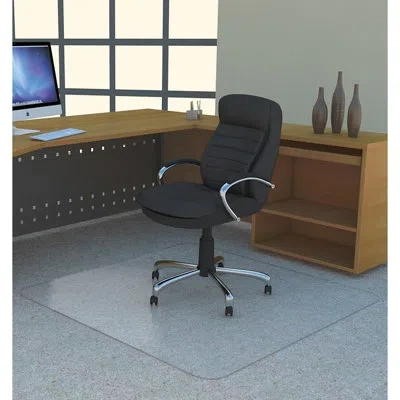 Lorell Low Pile Carpet Straight Rectangular Chair Mat In Clear