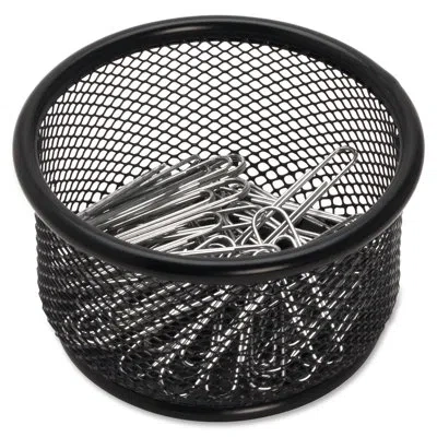 Lorell Mesh/wire Paper Clip Holder In Black