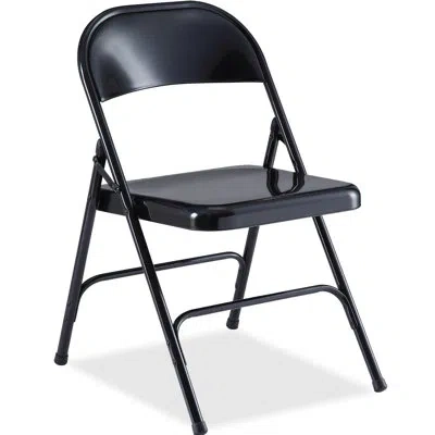 Lorell Metal Folding Chair In Black